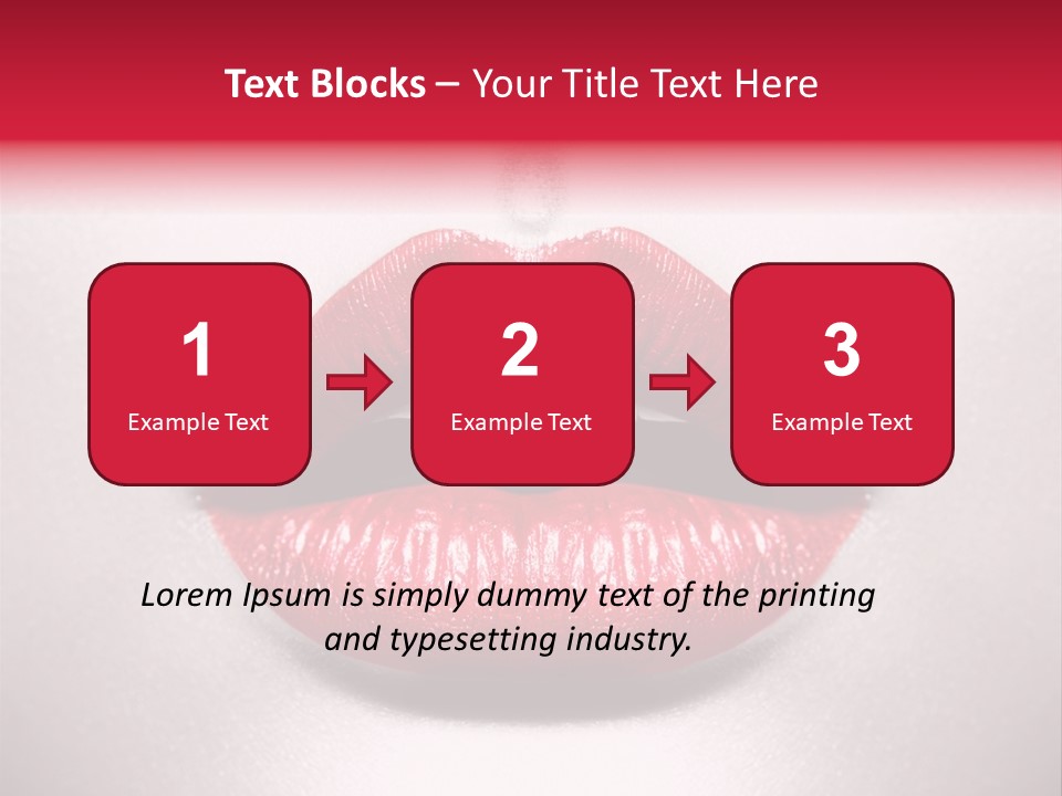 A Woman's Lips With Red Lipstick On A White Background PowerPoint Template