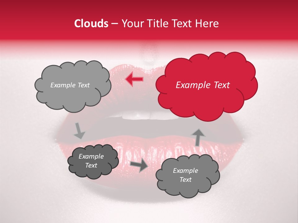 A Woman's Lips With Red Lipstick On A White Background PowerPoint Template