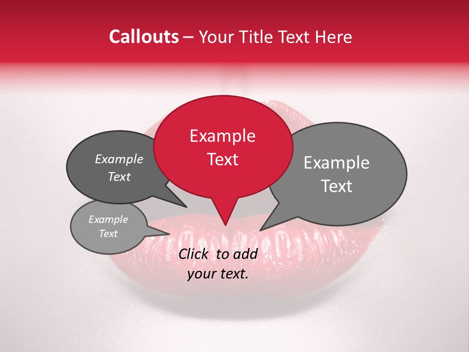 A Woman's Lips With Red Lipstick On A White Background PowerPoint Template