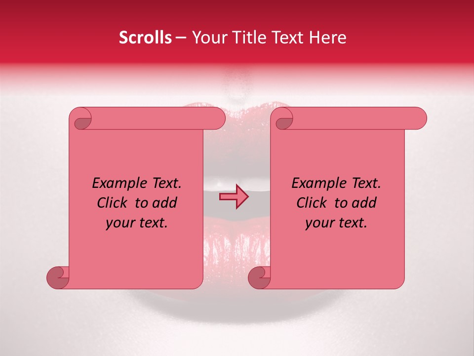 A Woman's Lips With Red Lipstick On A White Background PowerPoint Template