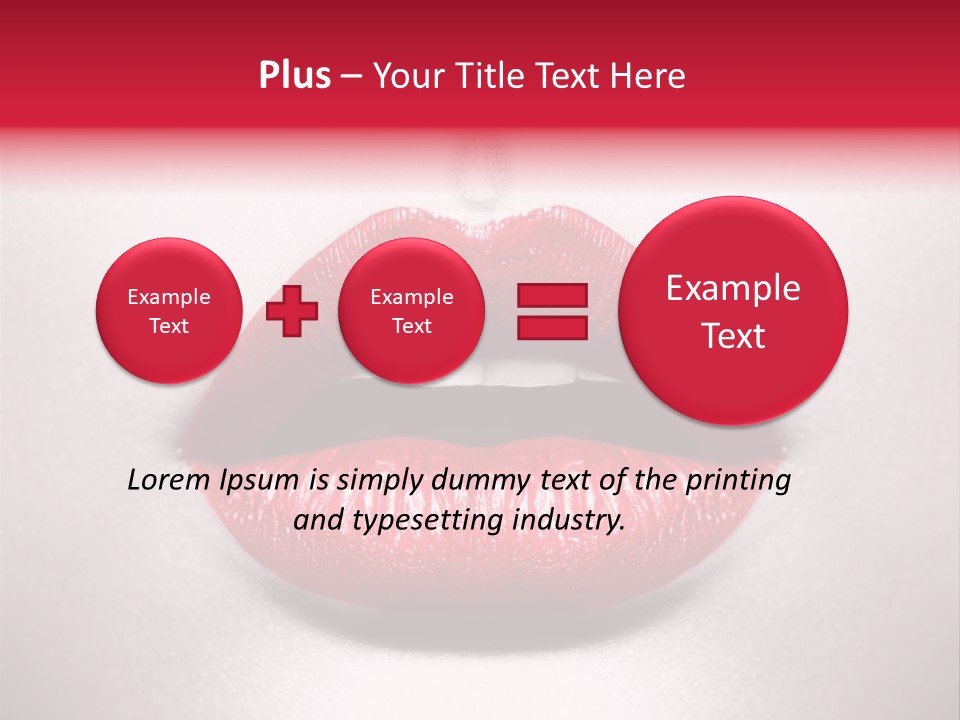 A Woman's Lips With Red Lipstick On A White Background PowerPoint Template