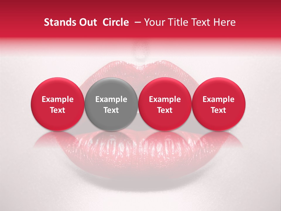 A Woman's Lips With Red Lipstick On A White Background PowerPoint Template
