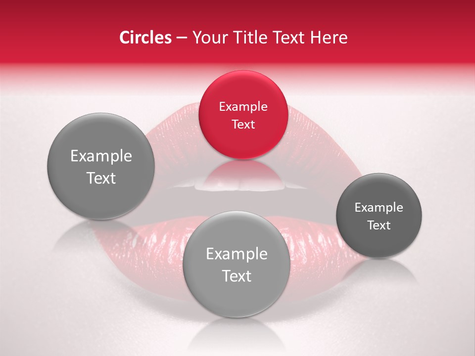 A Woman's Lips With Red Lipstick On A White Background PowerPoint Template