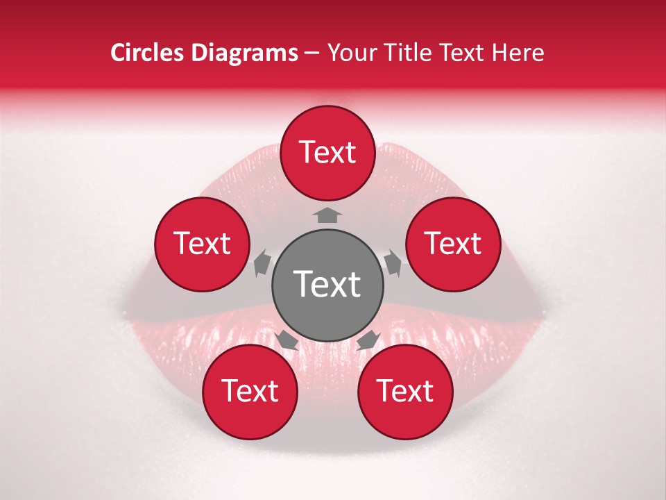 A Woman's Lips With Red Lipstick On A White Background PowerPoint Template