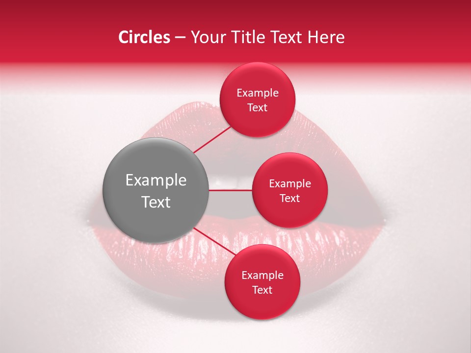 A Woman's Lips With Red Lipstick On A White Background PowerPoint Template