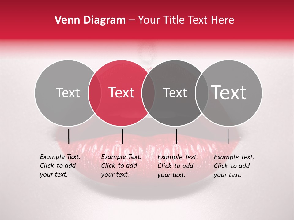 A Woman's Lips With Red Lipstick On A White Background PowerPoint Template