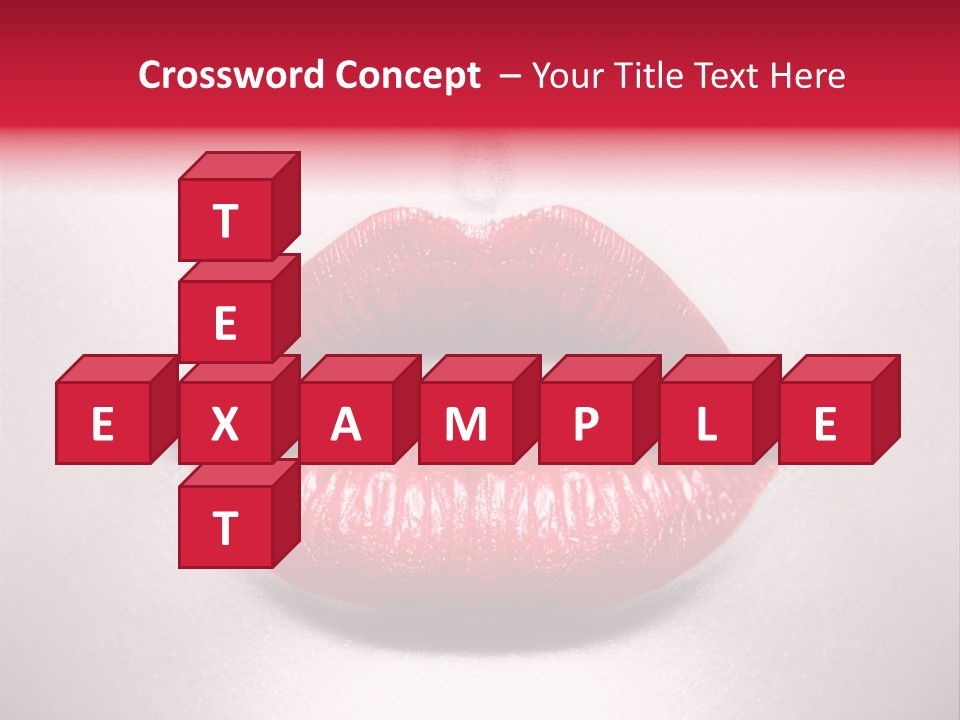 A Woman's Lips With Red Lipstick On A White Background PowerPoint Template