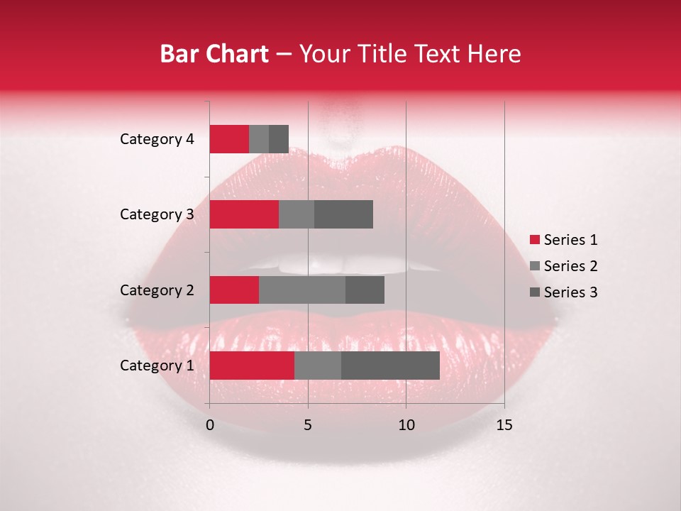 A Woman's Lips With Red Lipstick On A White Background PowerPoint Template