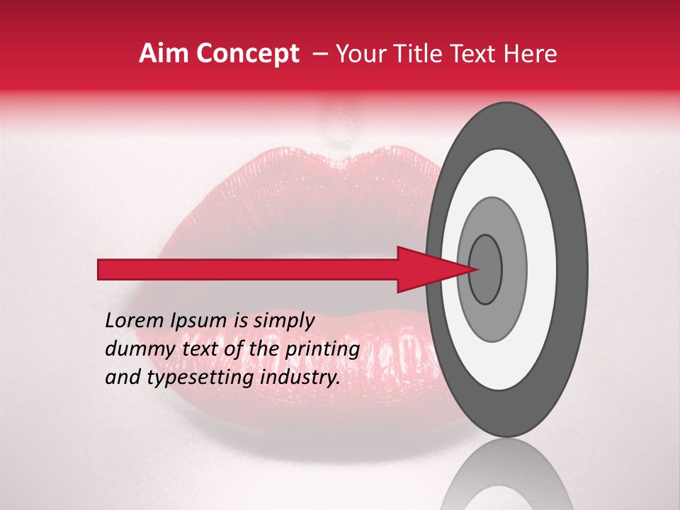 A Woman's Lips With Red Lipstick On A White Background PowerPoint Template