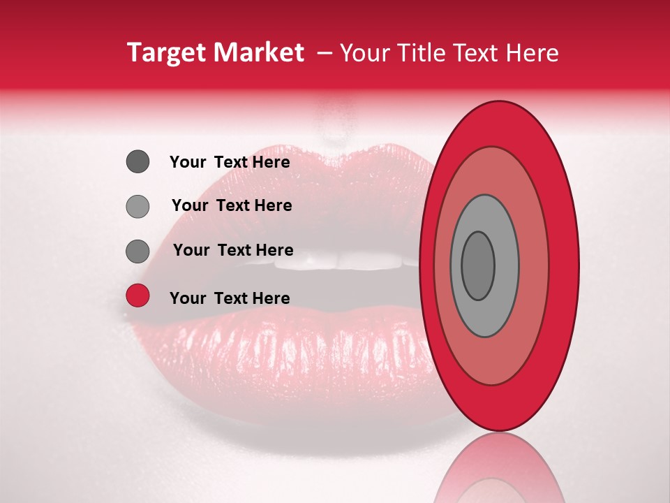 A Woman's Lips With Red Lipstick On A White Background PowerPoint Template
