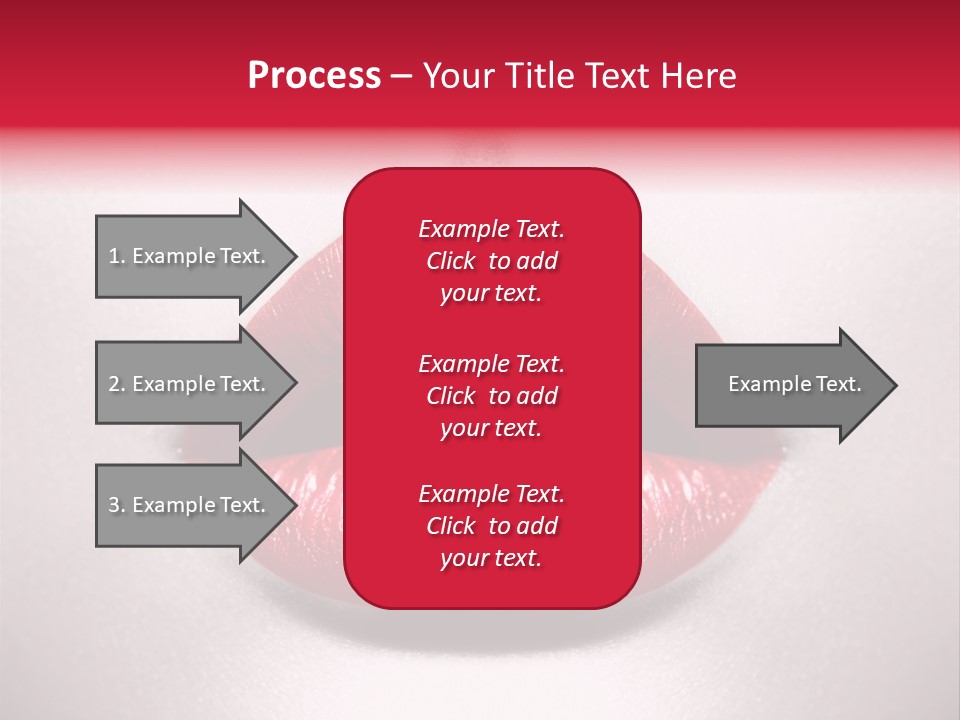 A Woman's Lips With Red Lipstick On A White Background PowerPoint Template