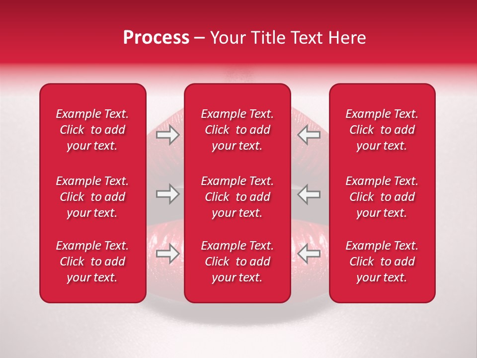 A Woman's Lips With Red Lipstick On A White Background PowerPoint Template