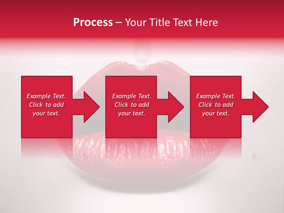 A Woman's Lips With Red Lipstick On A White Background PowerPoint Template