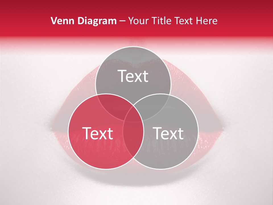 A Woman's Lips With Red Lipstick On A White Background PowerPoint Template