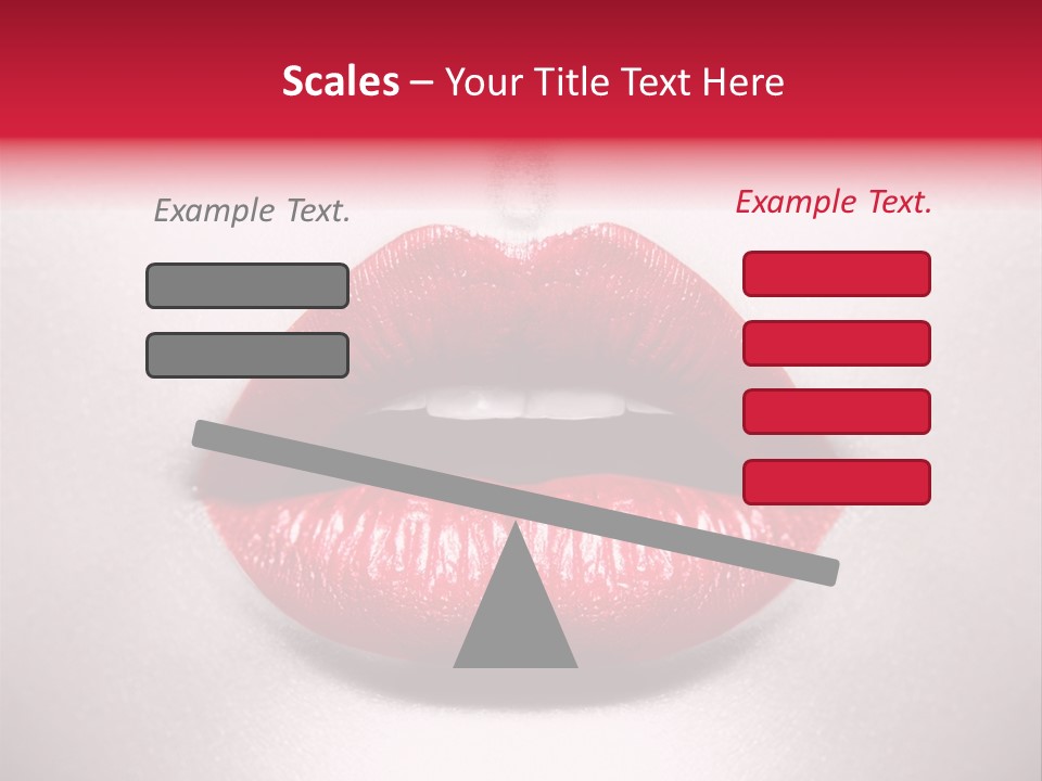 A Woman's Lips With Red Lipstick On A White Background PowerPoint Template