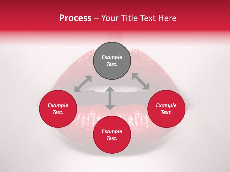 A Woman's Lips With Red Lipstick On A White Background PowerPoint Template