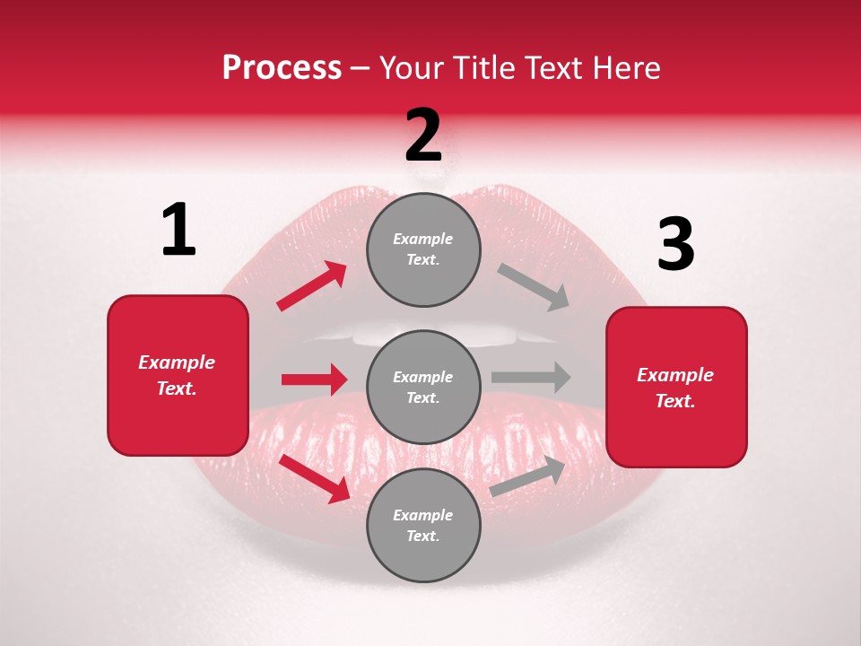 A Woman's Lips With Red Lipstick On A White Background PowerPoint Template