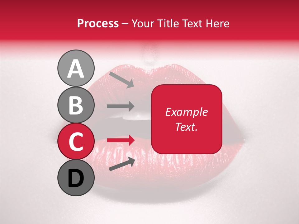 A Woman's Lips With Red Lipstick On A White Background PowerPoint Template