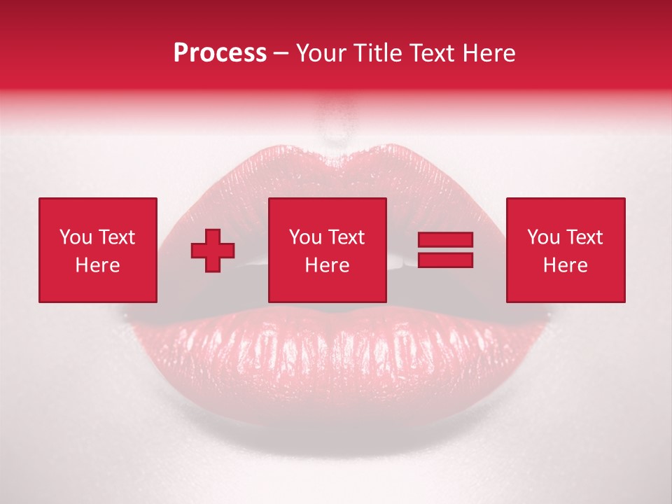 A Woman's Lips With Red Lipstick On A White Background PowerPoint Template