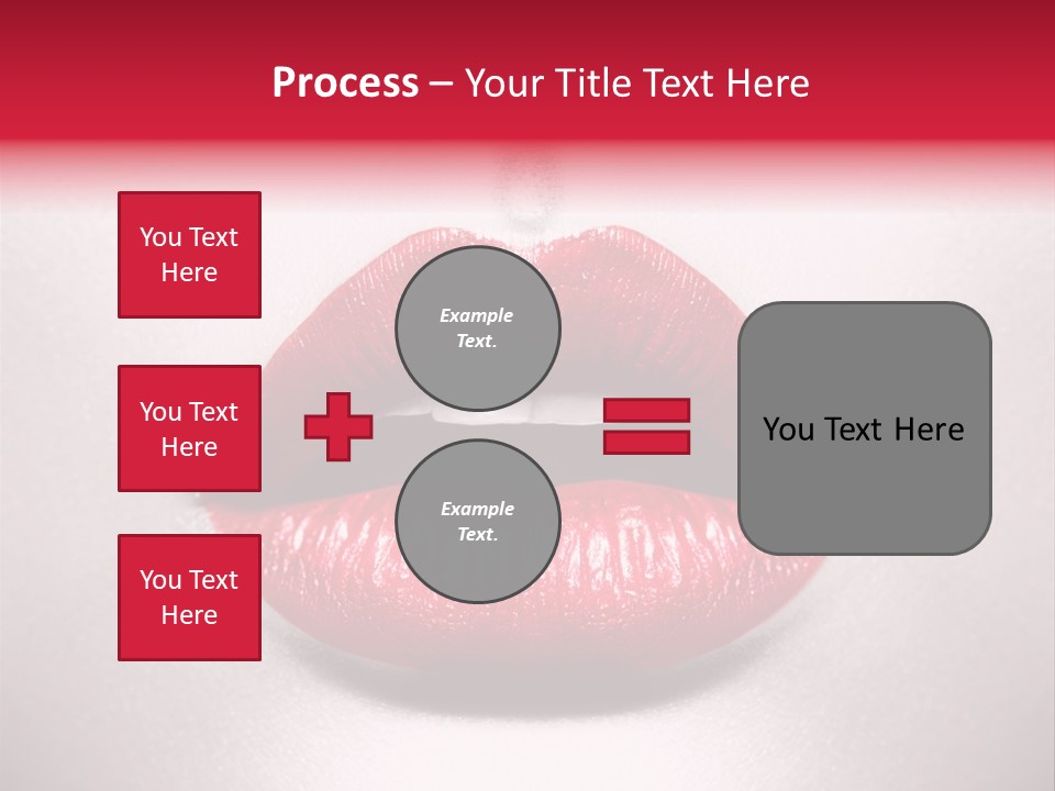A Woman's Lips With Red Lipstick On A White Background PowerPoint Template