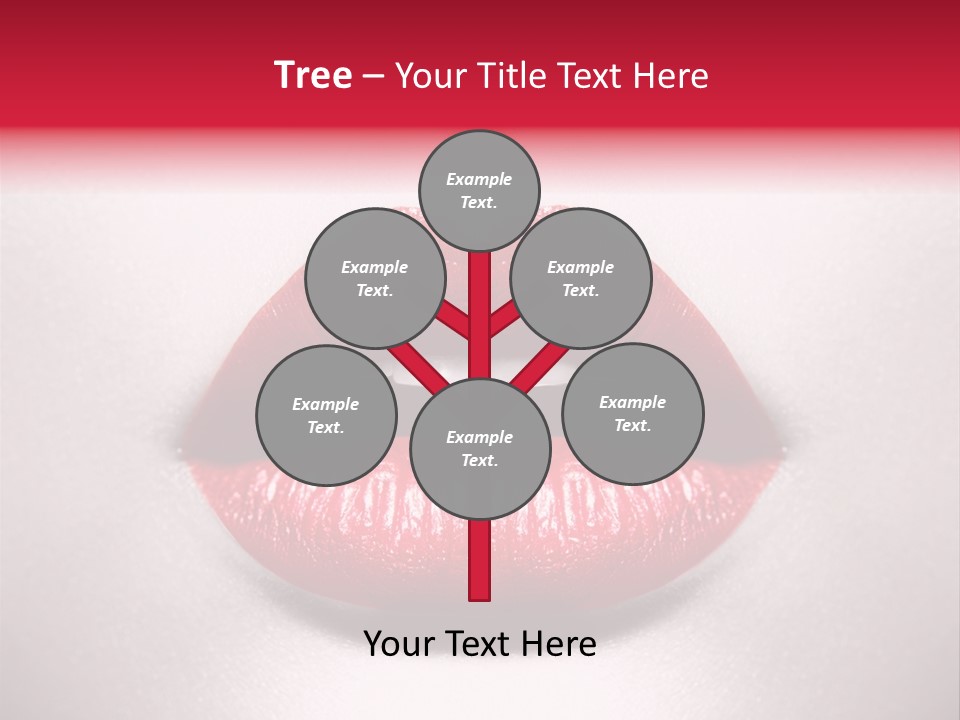A Woman's Lips With Red Lipstick On A White Background PowerPoint Template
