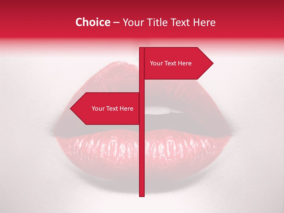 A Woman's Lips With Red Lipstick On A White Background PowerPoint Template