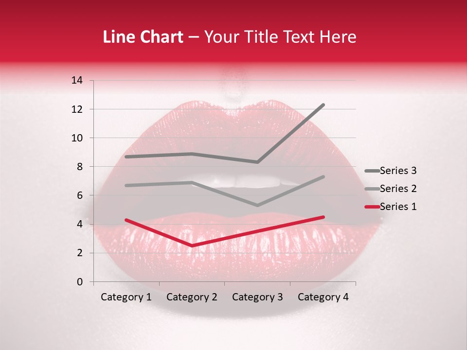 A Woman's Lips With Red Lipstick On A White Background PowerPoint Template
