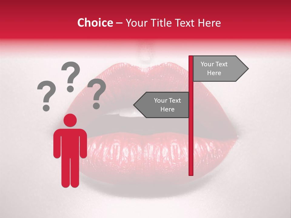 A Woman's Lips With Red Lipstick On A White Background PowerPoint Template