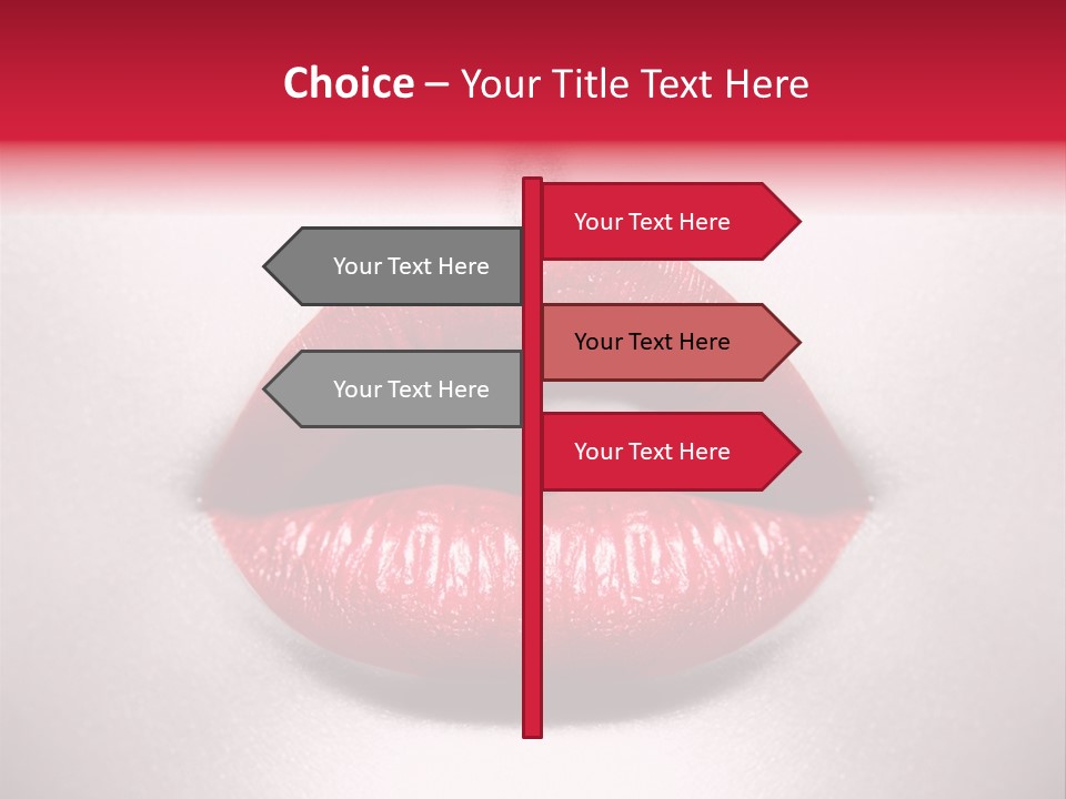 A Woman's Lips With Red Lipstick On A White Background PowerPoint Template
