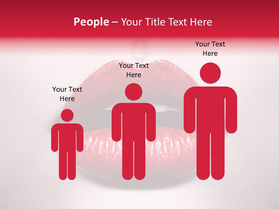 A Woman's Lips With Red Lipstick On A White Background PowerPoint Template