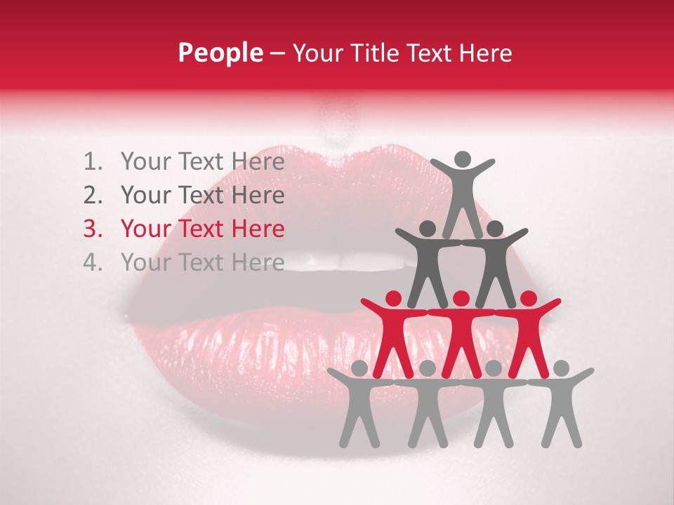A Woman's Lips With Red Lipstick On A White Background PowerPoint Template