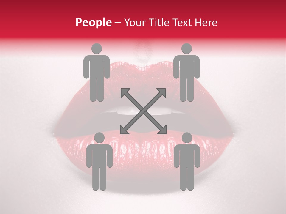 A Woman's Lips With Red Lipstick On A White Background PowerPoint Template