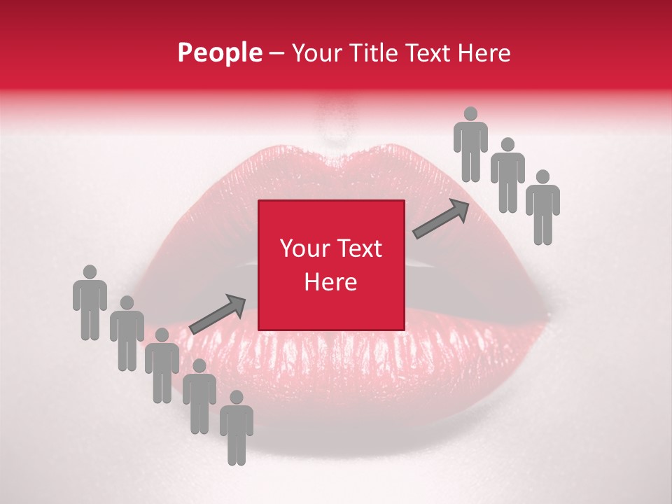A Woman's Lips With Red Lipstick On A White Background PowerPoint Template