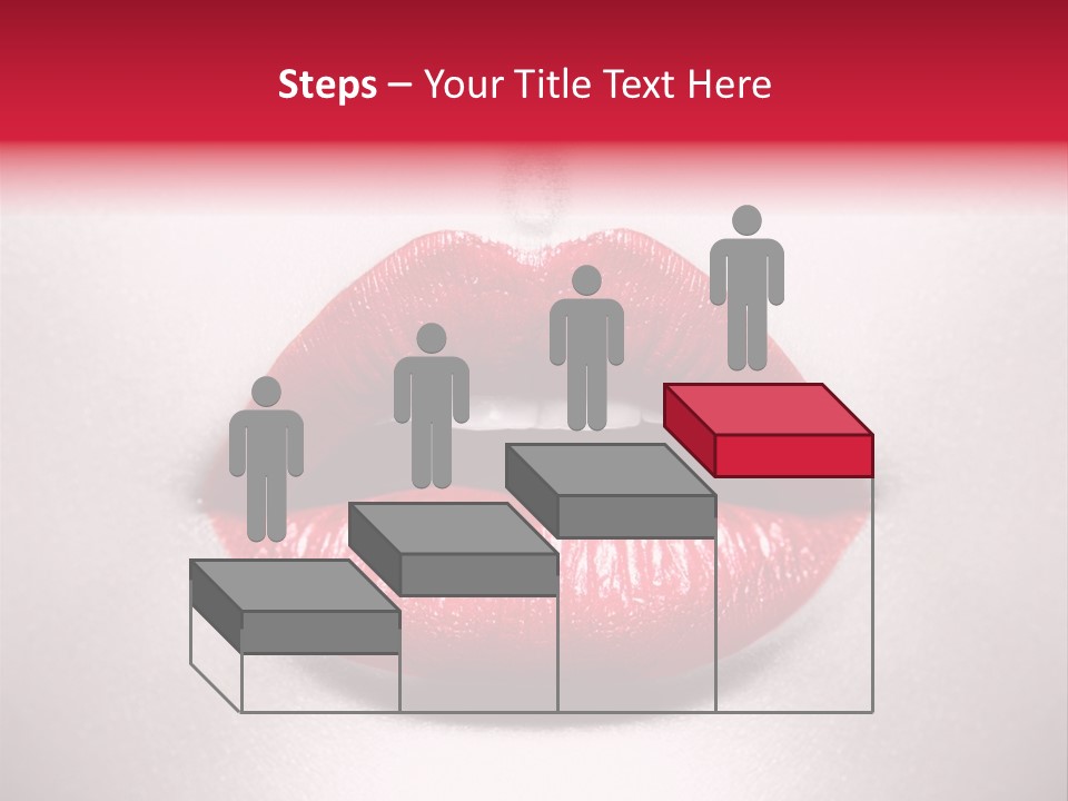 A Woman's Lips With Red Lipstick On A White Background PowerPoint Template