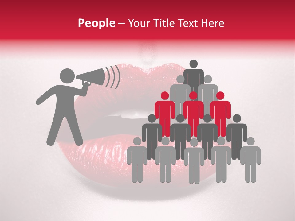 A Woman's Lips With Red Lipstick On A White Background PowerPoint Template