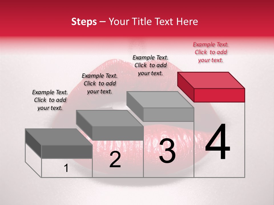 A Woman's Lips With Red Lipstick On A White Background PowerPoint Template