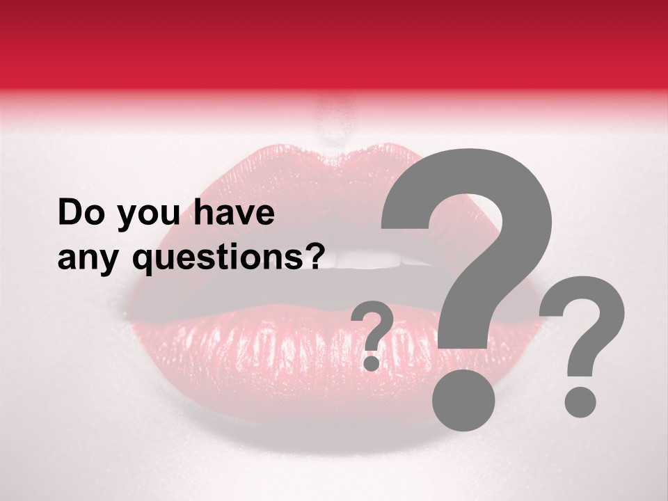 A Woman's Lips With Red Lipstick On A White Background PowerPoint Template