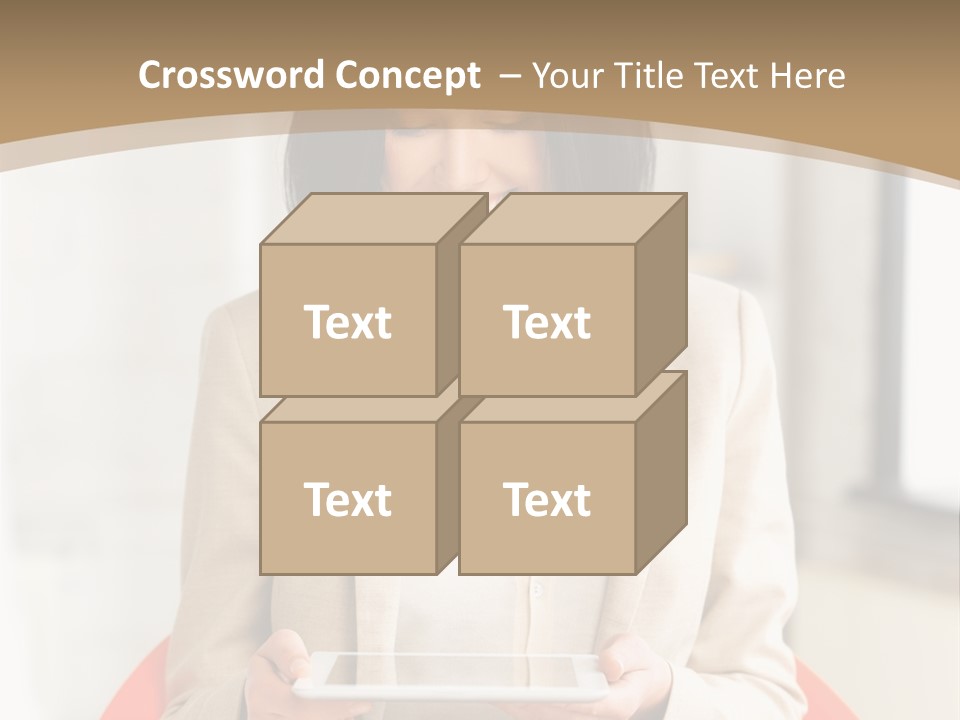 A Woman Sitting In A Chair Holding A Tablet PowerPoint Template