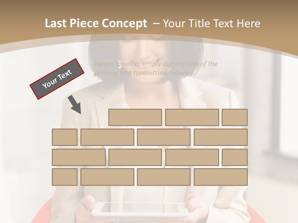 A Woman Sitting In A Chair Holding A Tablet PowerPoint Template