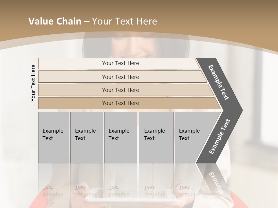 A Woman Sitting In A Chair Holding A Tablet PowerPoint Template