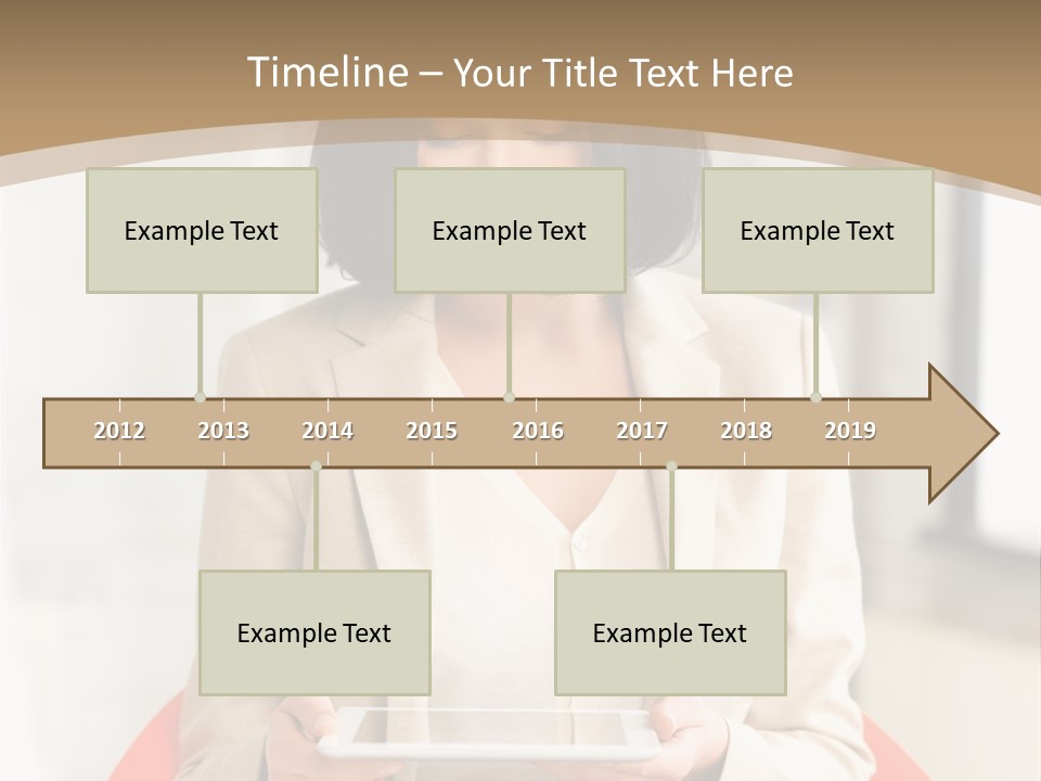 A Woman Sitting In A Chair Holding A Tablet PowerPoint Template