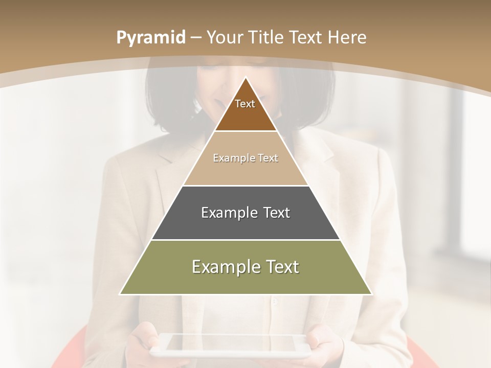 A Woman Sitting In A Chair Holding A Tablet PowerPoint Template