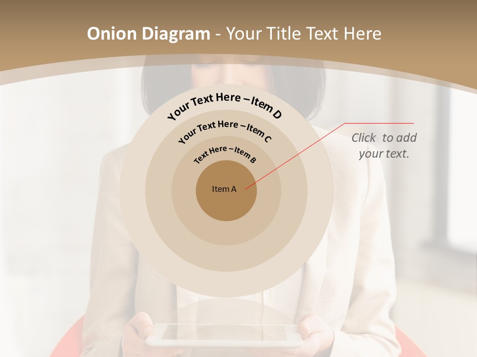 A Woman Sitting In A Chair Holding A Tablet PowerPoint Template