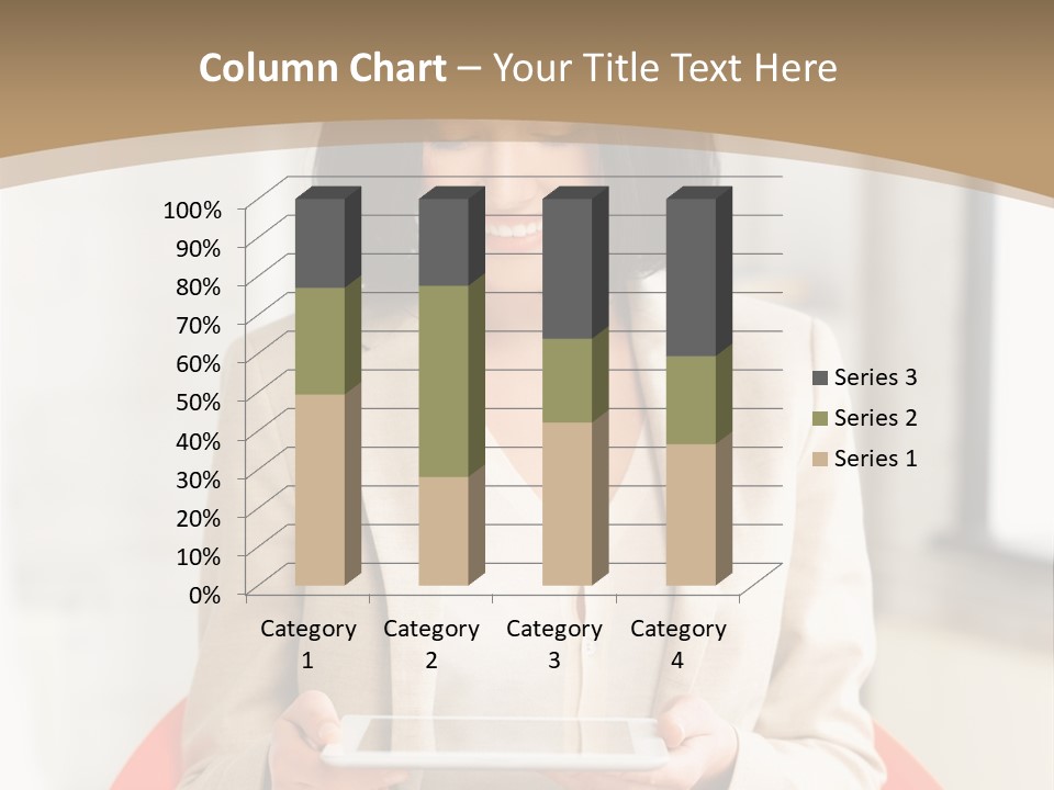 A Woman Sitting In A Chair Holding A Tablet PowerPoint Template