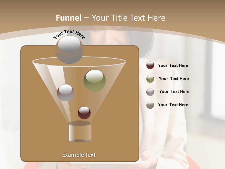 A Woman Sitting In A Chair Holding A Tablet PowerPoint Template