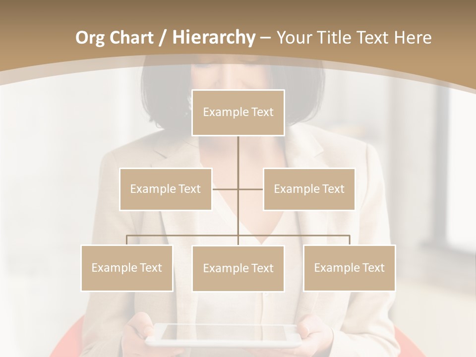 A Woman Sitting In A Chair Holding A Tablet PowerPoint Template