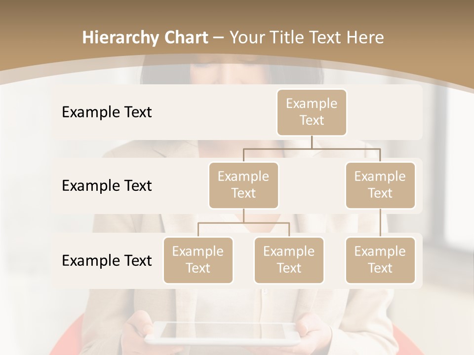 A Woman Sitting In A Chair Holding A Tablet PowerPoint Template