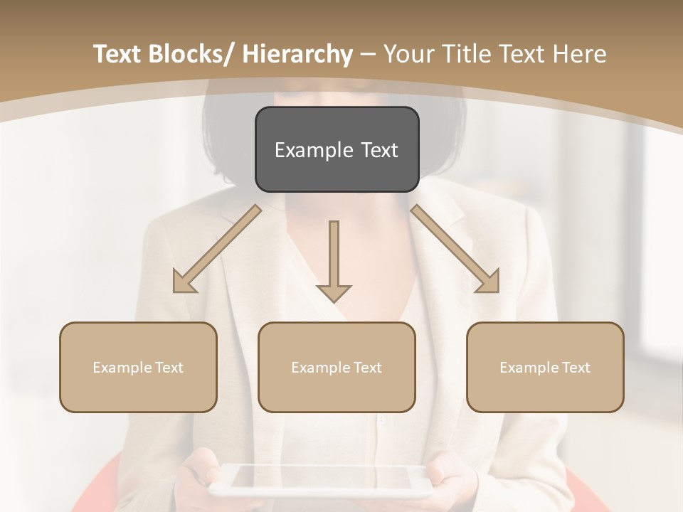 A Woman Sitting In A Chair Holding A Tablet PowerPoint Template