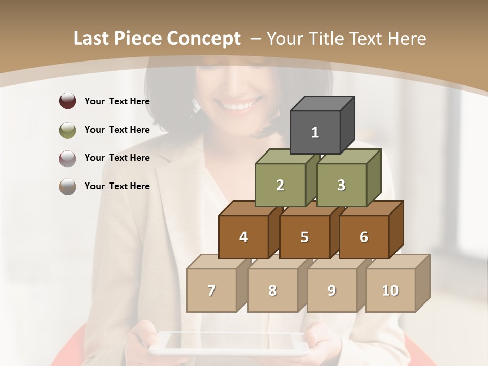 A Woman Sitting In A Chair Holding A Tablet PowerPoint Template