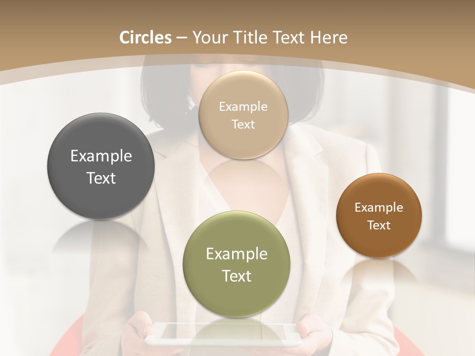 A Woman Sitting In A Chair Holding A Tablet PowerPoint Template
